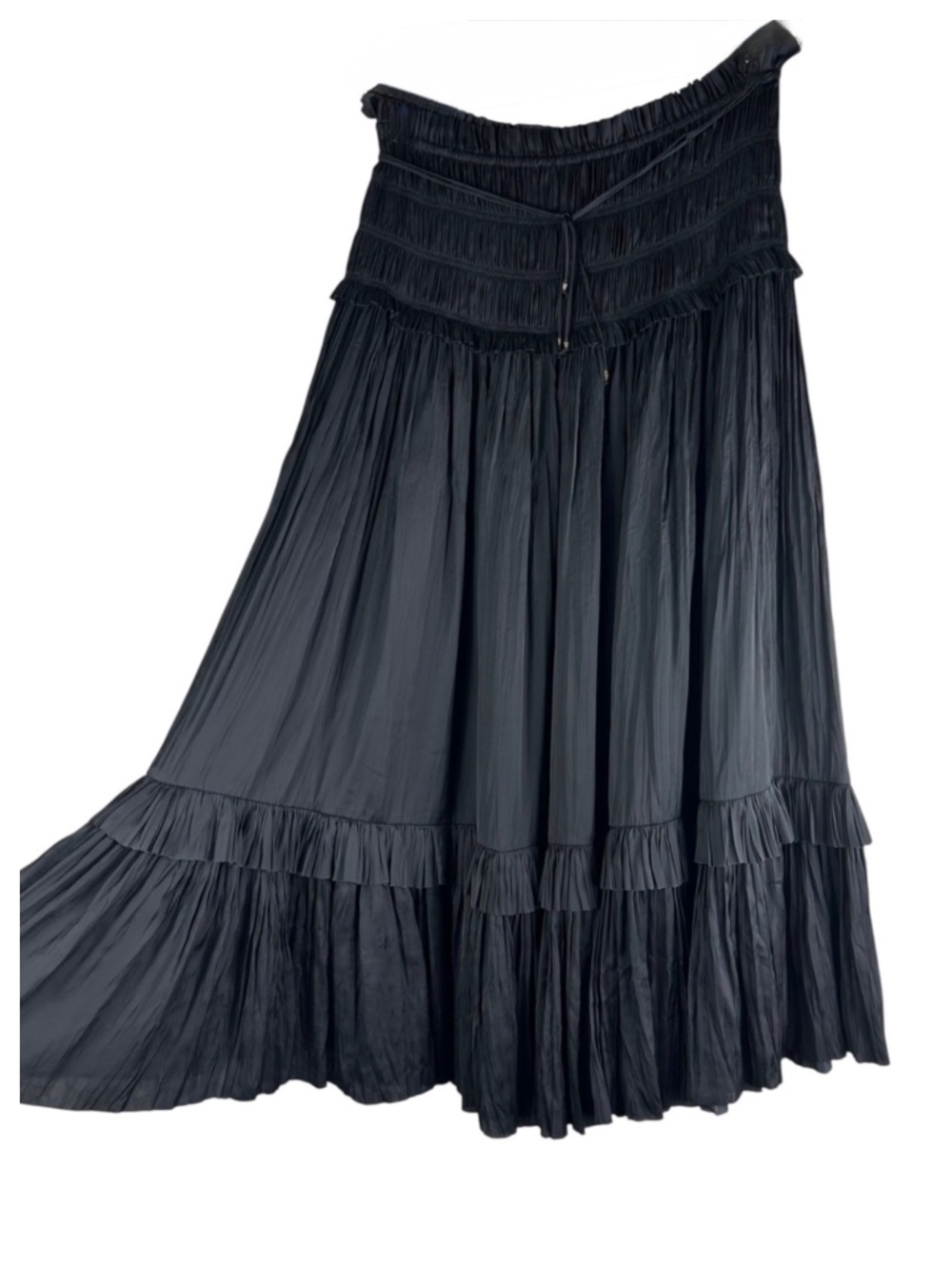 Ulla Johnson Tatiana Maxi Midi Skirt Sz 6 Black Gypsy Whimsygoth Boho Peasant - Picture 2 of 5